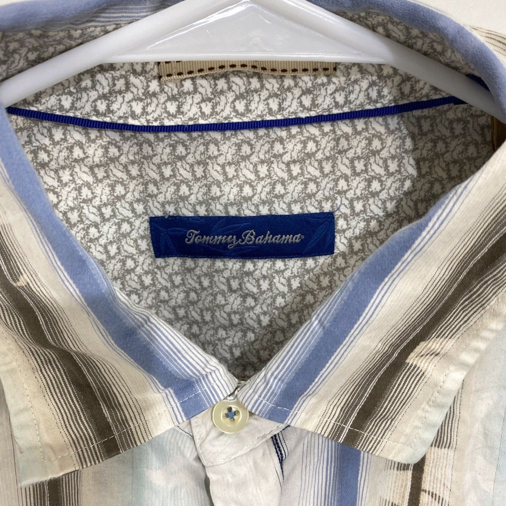 Tommy Bahama Tommy Bahama Silk Blend Button-Front Shirt Striped XL Multicolor Palm Tree Logo Men Men’s Shirt Size US XL / EU 56 / 4 - 2 Thumbnail