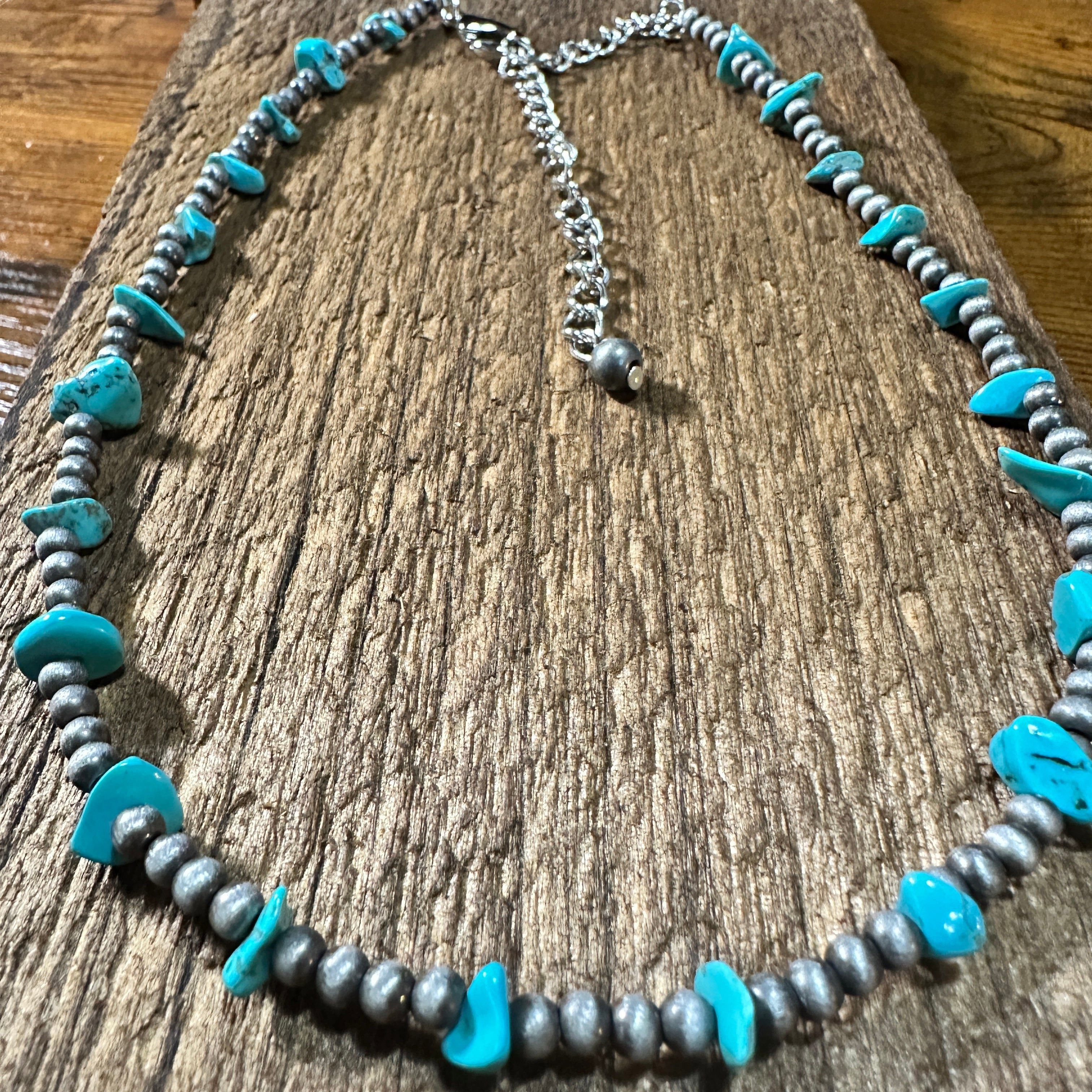 Other Handmade Navajo Bead Turquoise Necklace, Native American Adj Size ONE SIZE - 1 Thumbnail
