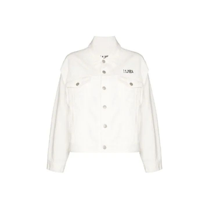 Maison Margiela MM6 Maison Margiela White Detachable Sleeve Denim Jacket 0079 Size S / US 4 / IT 40 - 1 Thumbnail