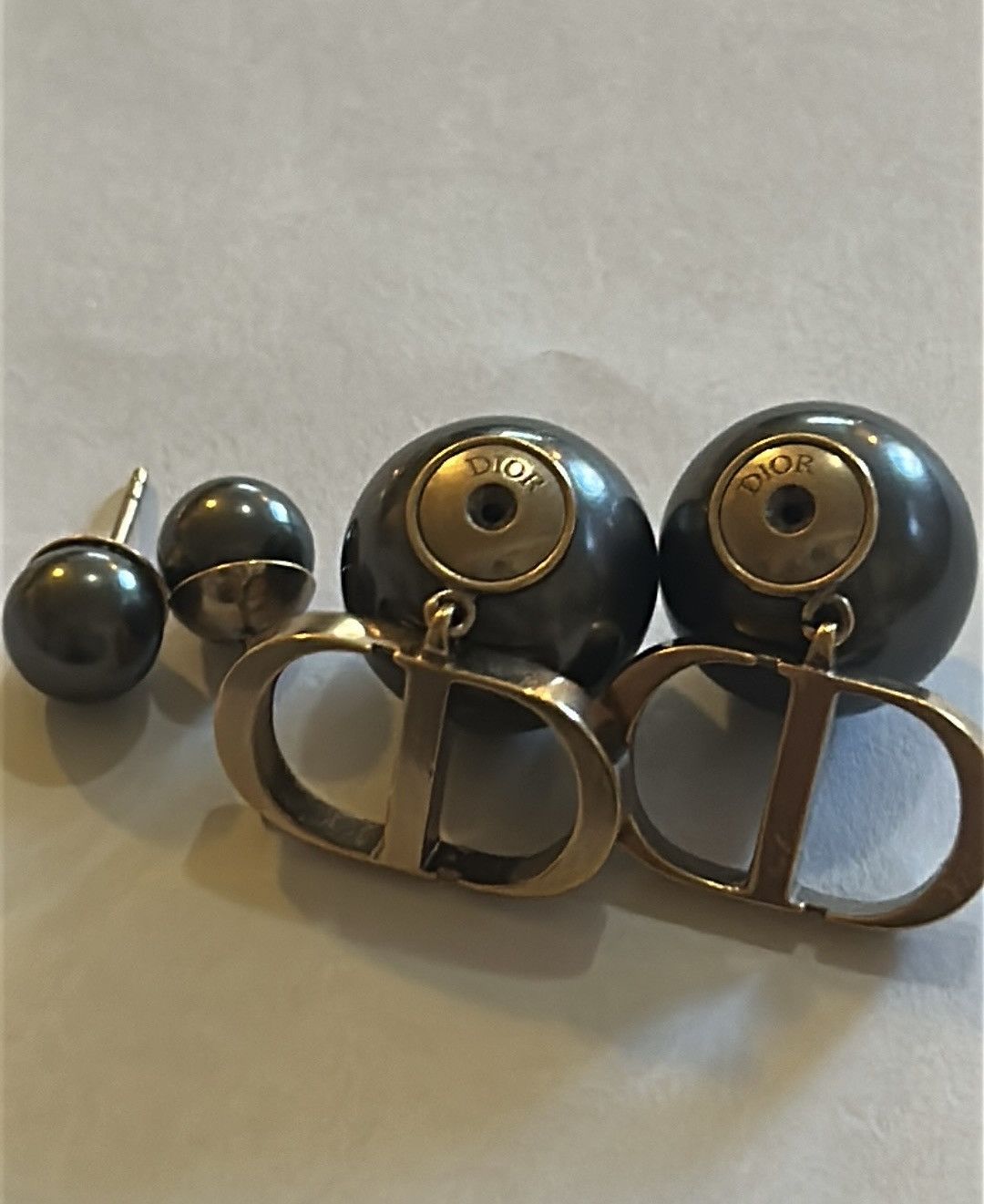 Dior DIOR TRIBALES Earrings Bronze-Finish Metal and Gray Resin Size ONE SIZE - 7 Thumbnail