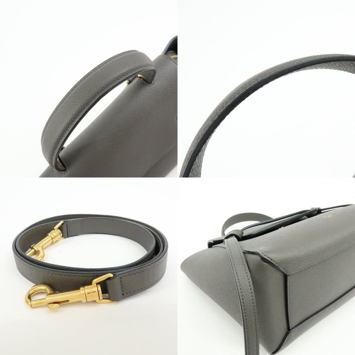 Celine Celine Micro Belt Bag Calfskin Top Handle Gray Size ONE SIZE - 4 Thumbnail