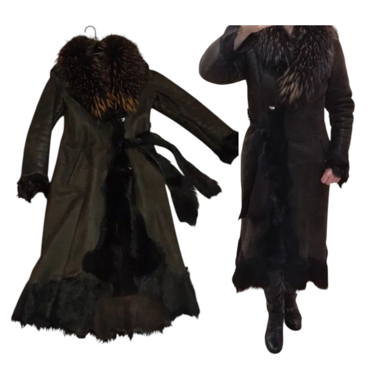 Other Chocolate brown Natural womens shearling coat sz L Size L / US 10 / IT 46 - 1 Thumbnail