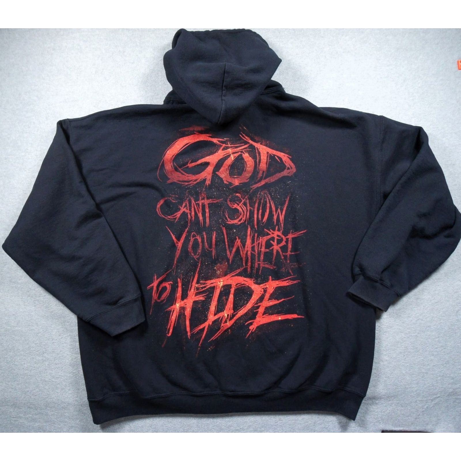 Gildan Vintage Chelsea Grin Hoodie Mens 2XL Black Pullover Sweatshirt Deathcore Band Hoodie Black Logo All Seasons Hooded Mens Size US XXL / EU 58 / 5 - 4 Thumbnail