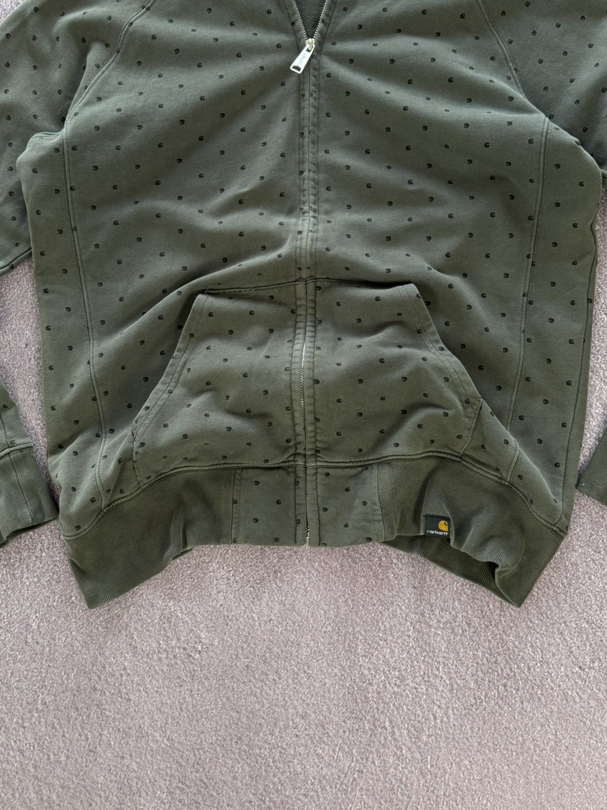 Carhartt Vintage Carhartt Stonewashed Monogram Zip Up Hoodie 90s Size US XL / EU 56 / 4 - 3 Thumbnail