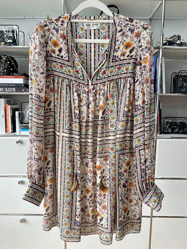 Saint Laurent Paris saint Laurent parisSmall floral boho style strappy dress 2 Size XS / US 0-2 / IT 36-38 - 1 Thumbnail