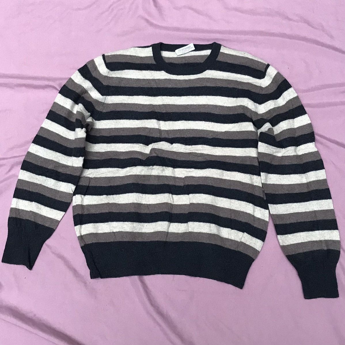 Gran Sasso GRAN SASSO DENSE WOOL & CASHMERE BLEND STRIP CREWNECK JUMPER Size M / US 6-8 / IT 42-44 - 8 Thumbnail