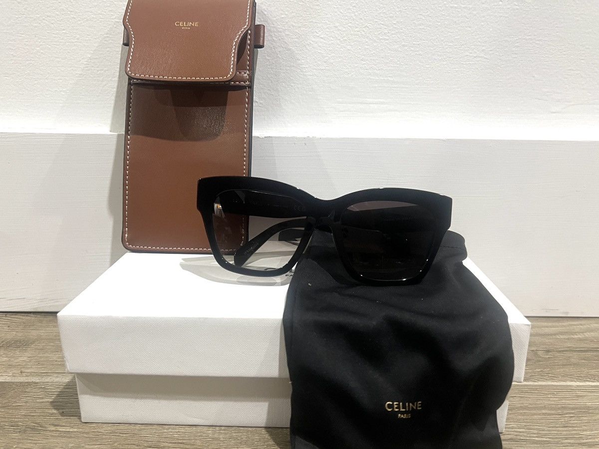 Celine Celine Triomphe Cat Eye Sunglasses – Black/Gold Size ONE SIZE - 6 Thumbnail