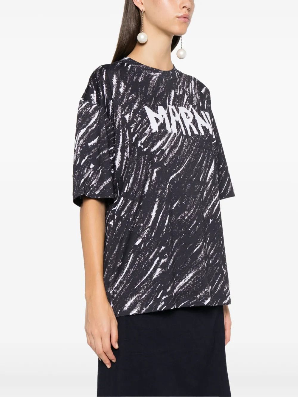 Marni o1y1125 T-Shirt in Black/White Size XS / US 0-2 / IT 36-38 - 4 Thumbnail