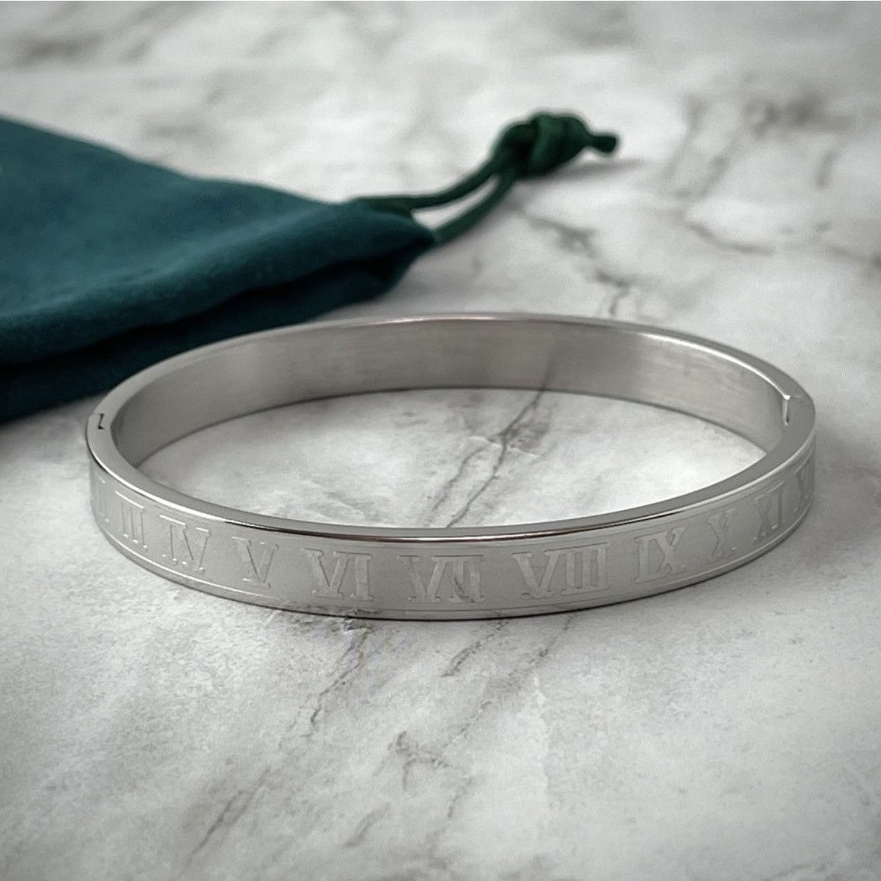 Jewelry Men's Roman Numeral Silver Tone Bracelet Size ONE SIZE - 2 Thumbnail