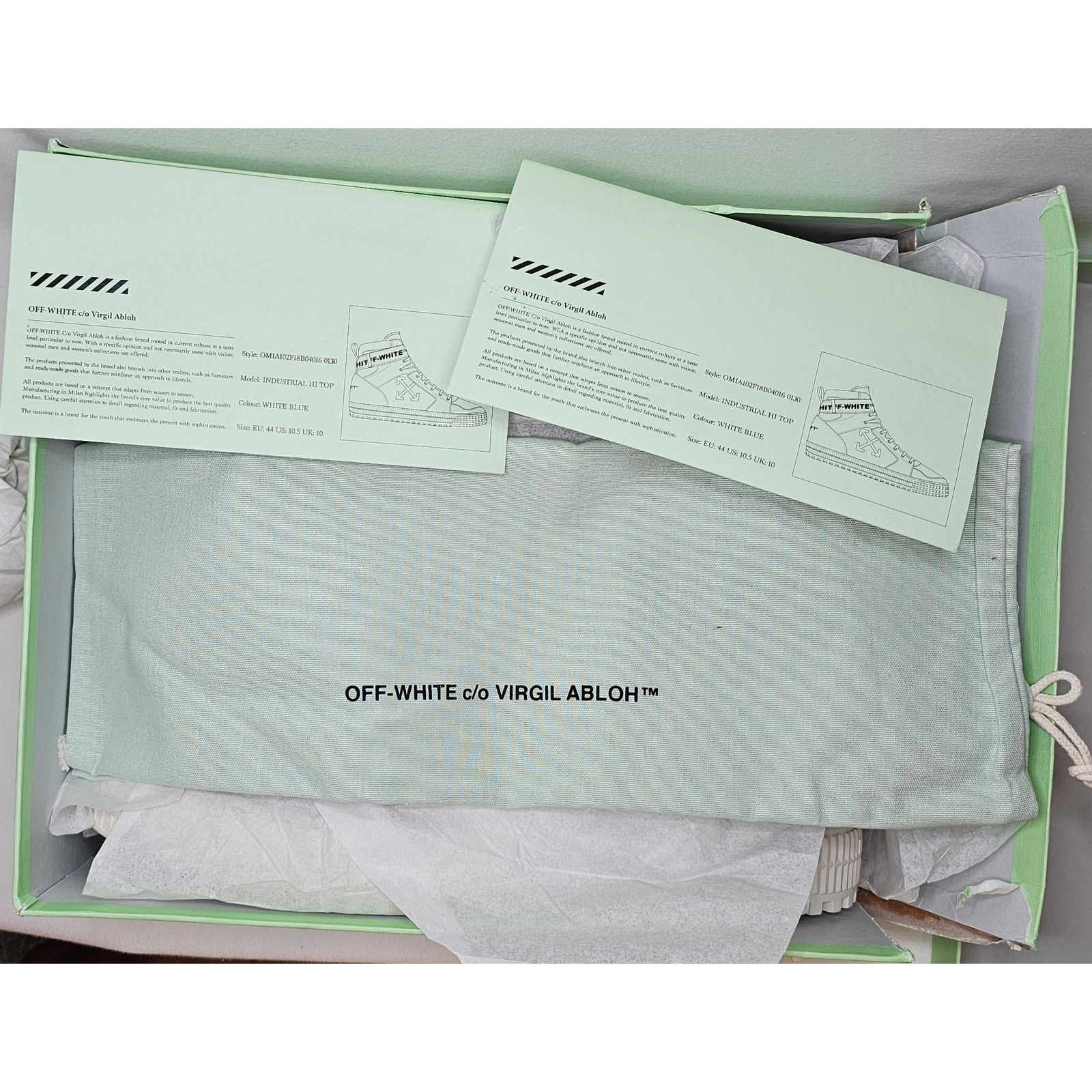 Off-White Off-White White Canvas and Leather Industrial High Top Size US 11 / EU 44 - 15 Thumbnail