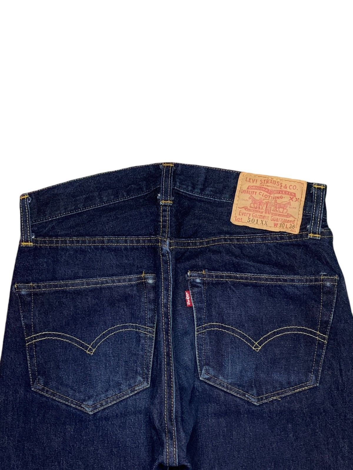 Levi's Vintage 90s Levis 501XX Big E Selvedge Raw Denim Button 555 Size US 29 - 9 Thumbnail