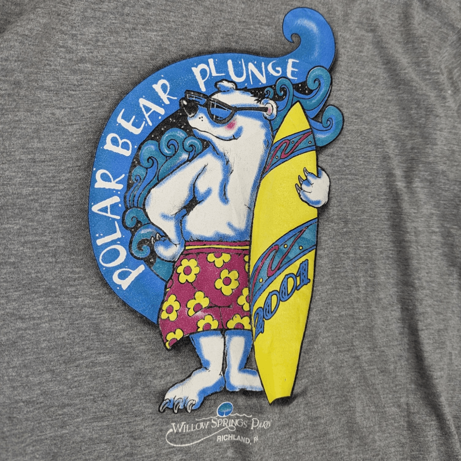 Jerzees Vintage 2001 POLAR BEAR PLUNGE Surf Long Sleeve T-Shirt Size US M / EU 48-50 / 2 - 6 Thumbnail