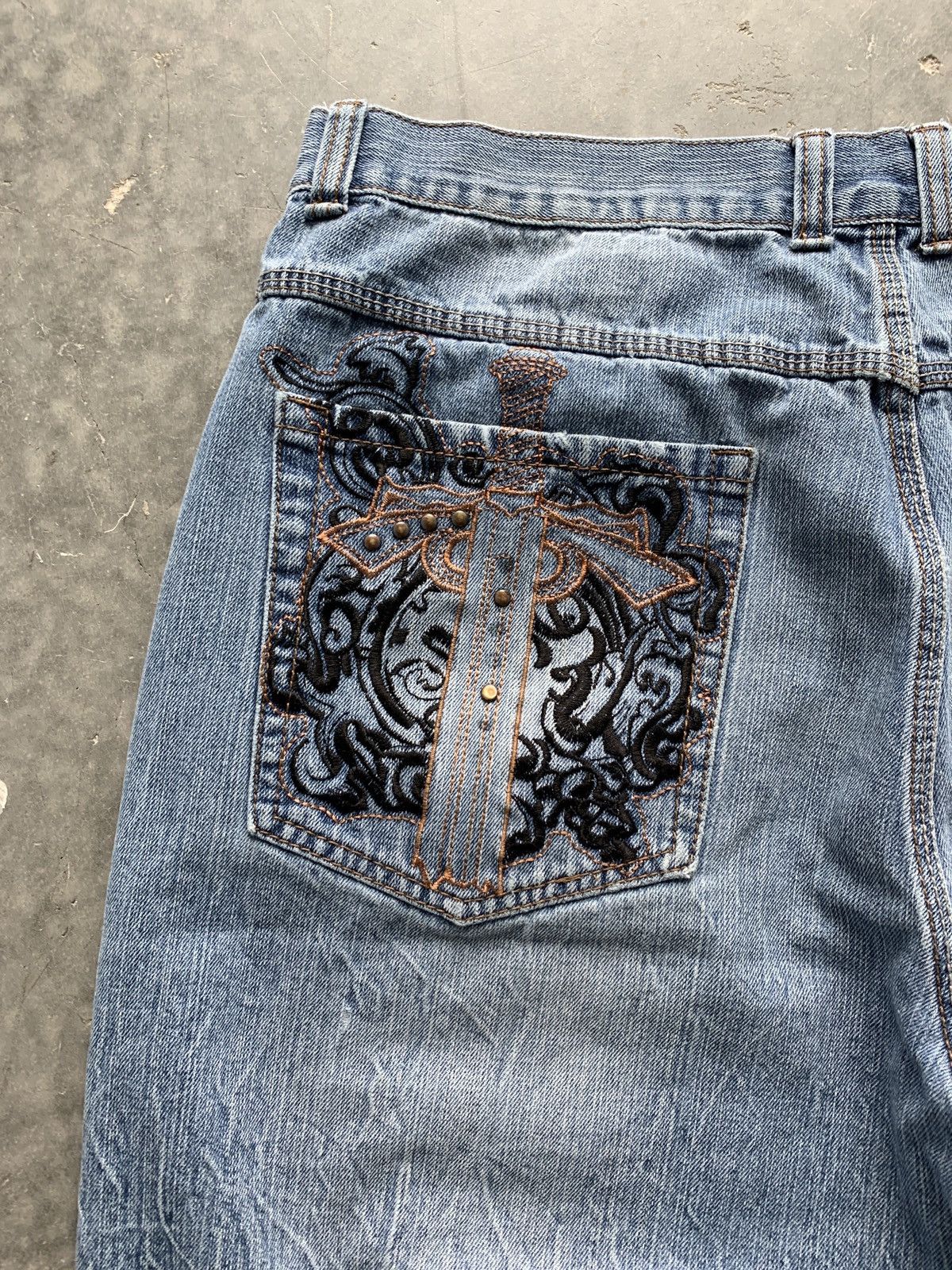 JNCO Crazy Vintage Y2K Makaveli Jean Shorts Skater Opium Baggy Size US 40 / EU 56 - 2 Thumbnail