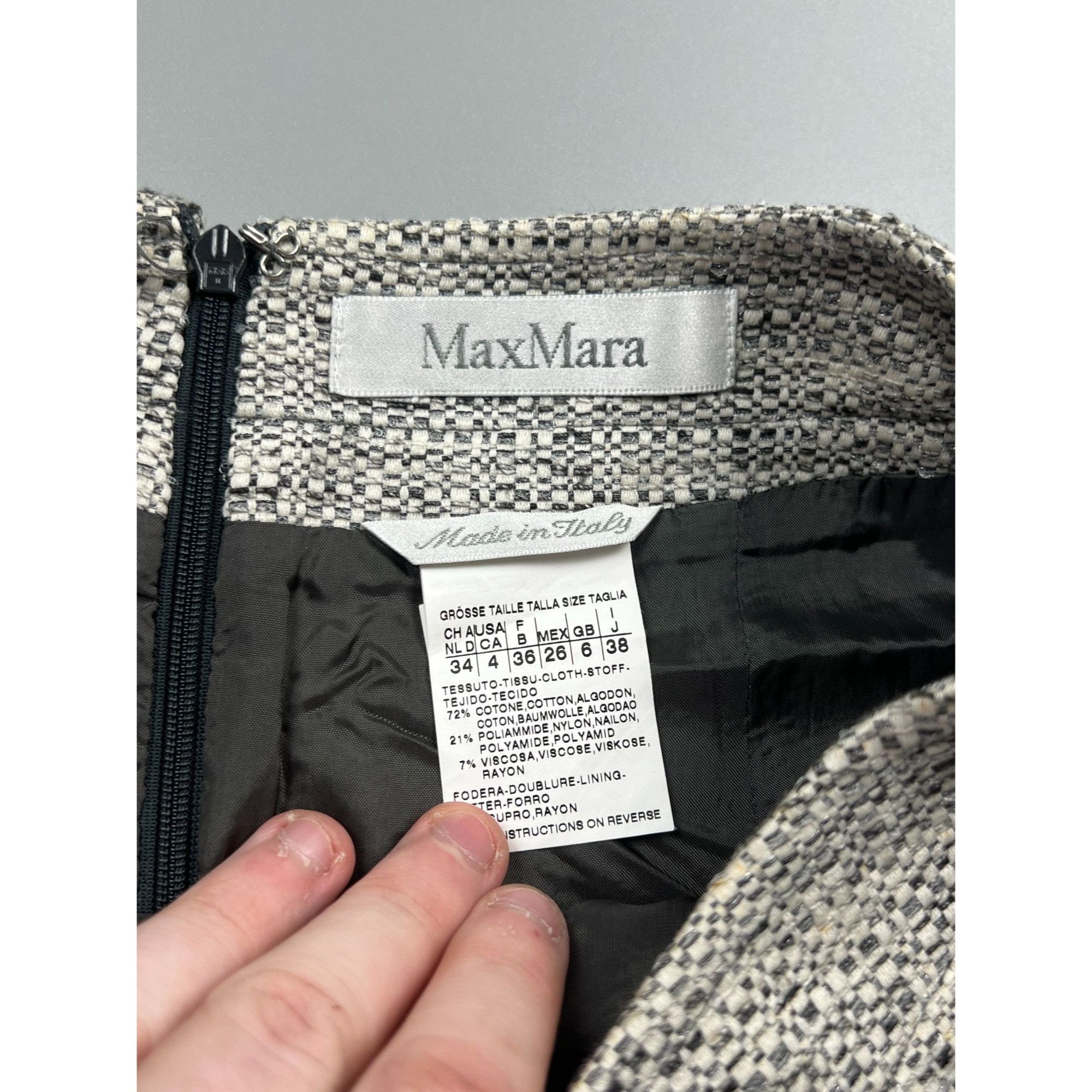 Max Mara Max Mara Tweed Skirt (Y0820) Size 26" / US 2 / IT 38 - 6 Thumbnail