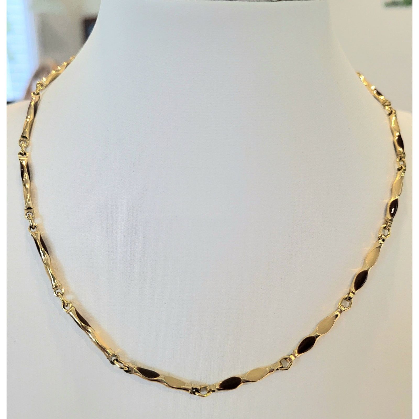 & Other Stories VTG Enamel Gold Bar Link Necklace Modern Chic Size ONE SIZE - 4 Thumbnail