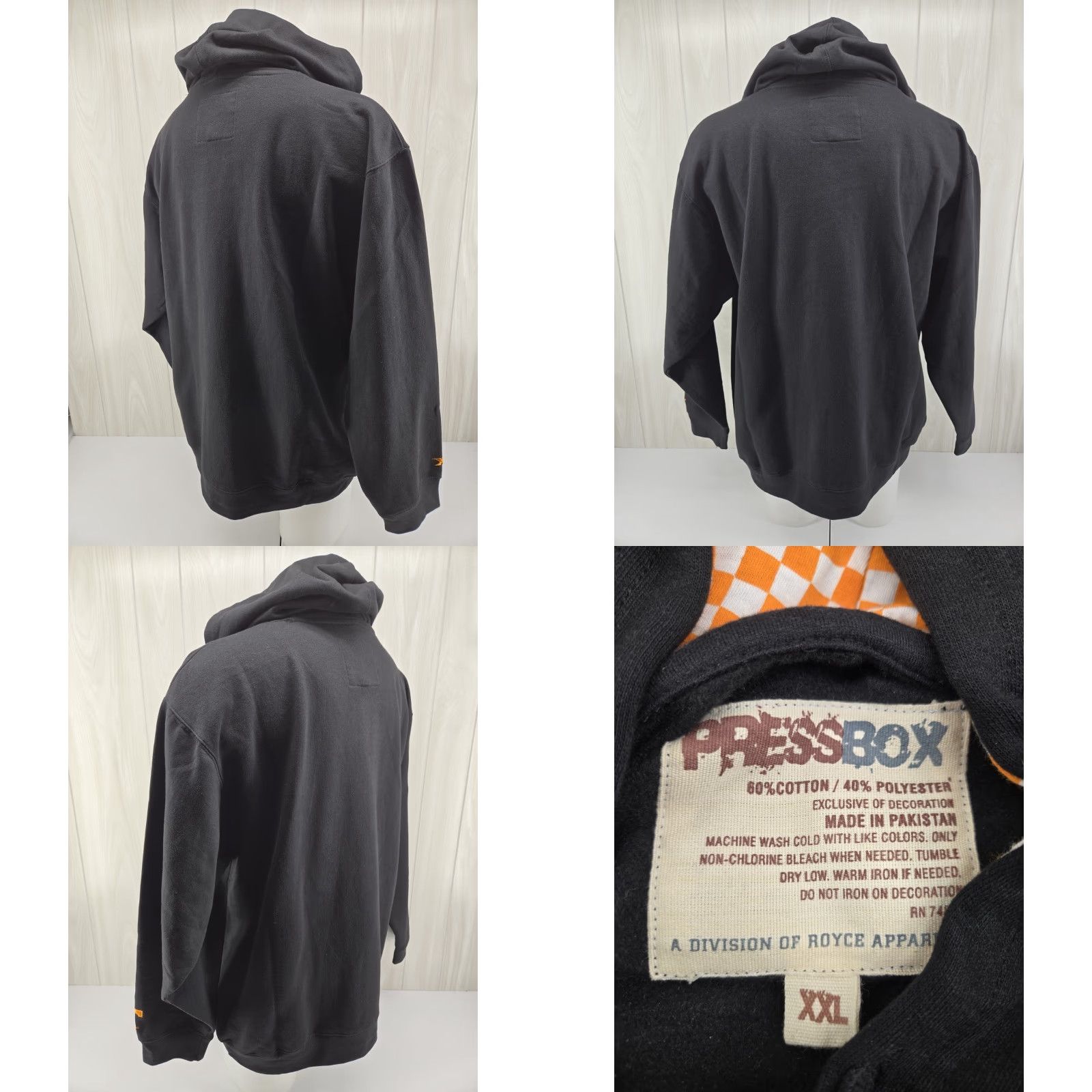 Vintage VINTAGE TENNESSEE HOODIE By PRESS BOX 2XL Black Spellout Logo Size US XXL / EU 58 / 5 - 8 Thumbnail