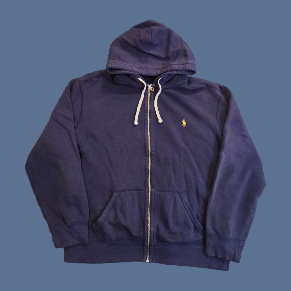 Polo Ralph Lauren VINTAGE Polo Ralph Lauren Hoodie Shirt Navy Blue 2XL Mens Full Zip Waffle Knit Lined Embroidered Logo Zip Pockets Heavyweight Casual Preppy Brands Size US XXL / EU 58 / 5 - 1 Thumbnail