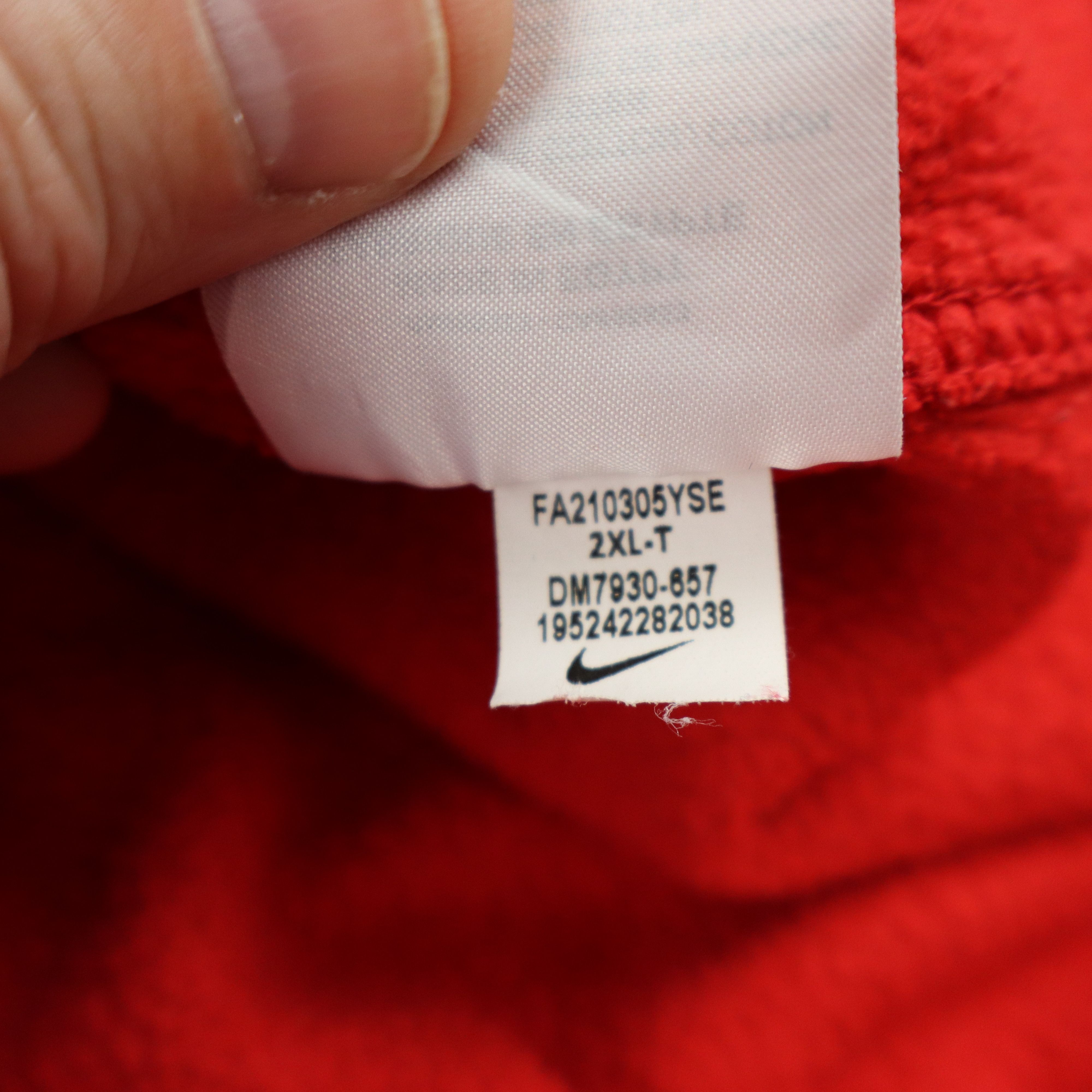 Nike × Travis Scott Vintage 90s Style Nike Hoodie Center Swoosh Red Sweatshirt Size US XXL / EU 58 / 5 - 9 Thumbnail