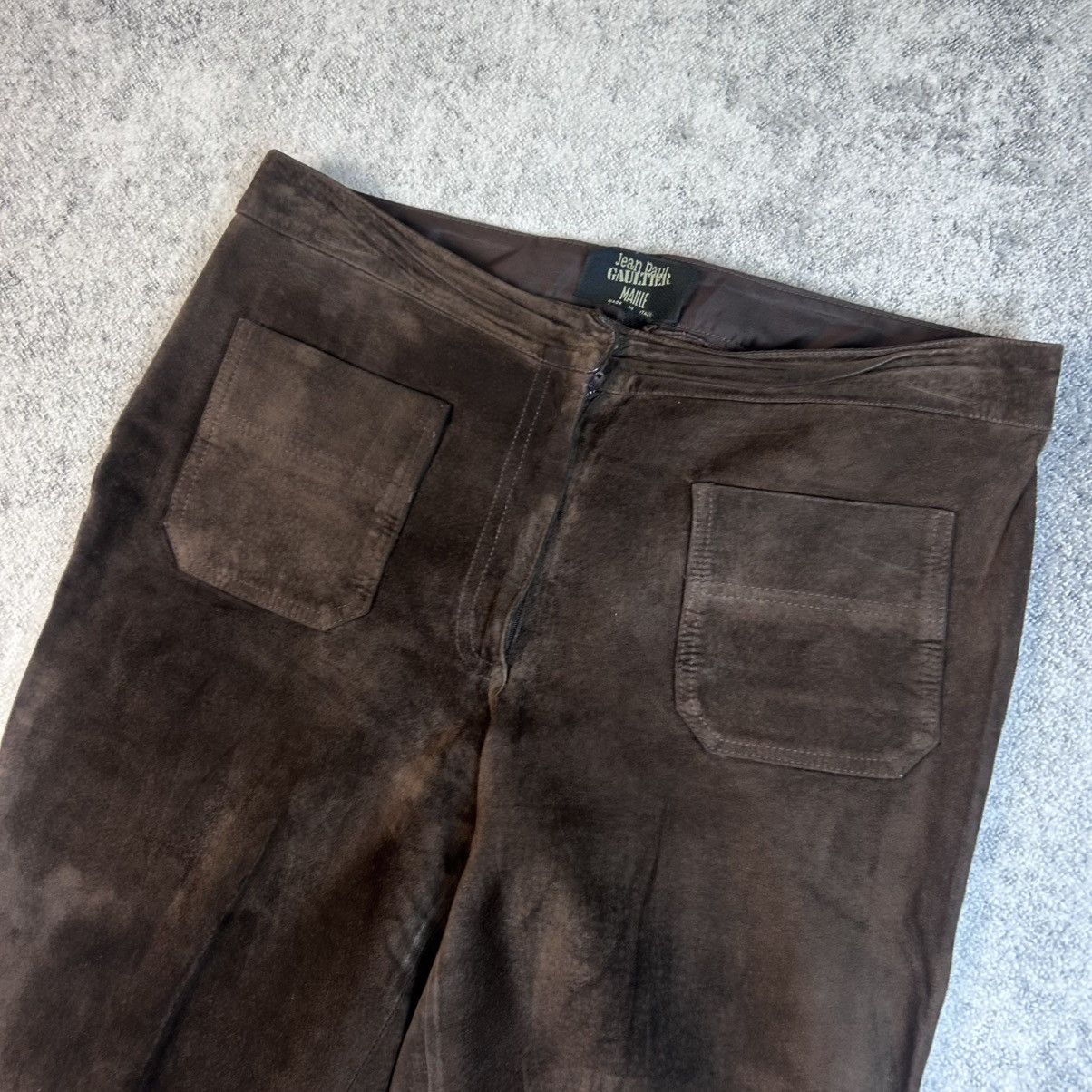 Jean Paul Gaultier RARE Vintage 90s Jean Paul Gaultier Jeans Velvet Brown Pants Size 34" / US 12 / IT 48 - 5 Thumbnail