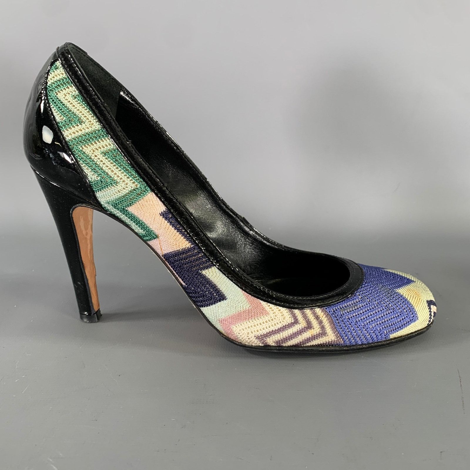 Missoni MISSONI Size 7.5 Purple Green Chevron Pumps Size US 7.5 / IT 37.5 - 2 Thumbnail