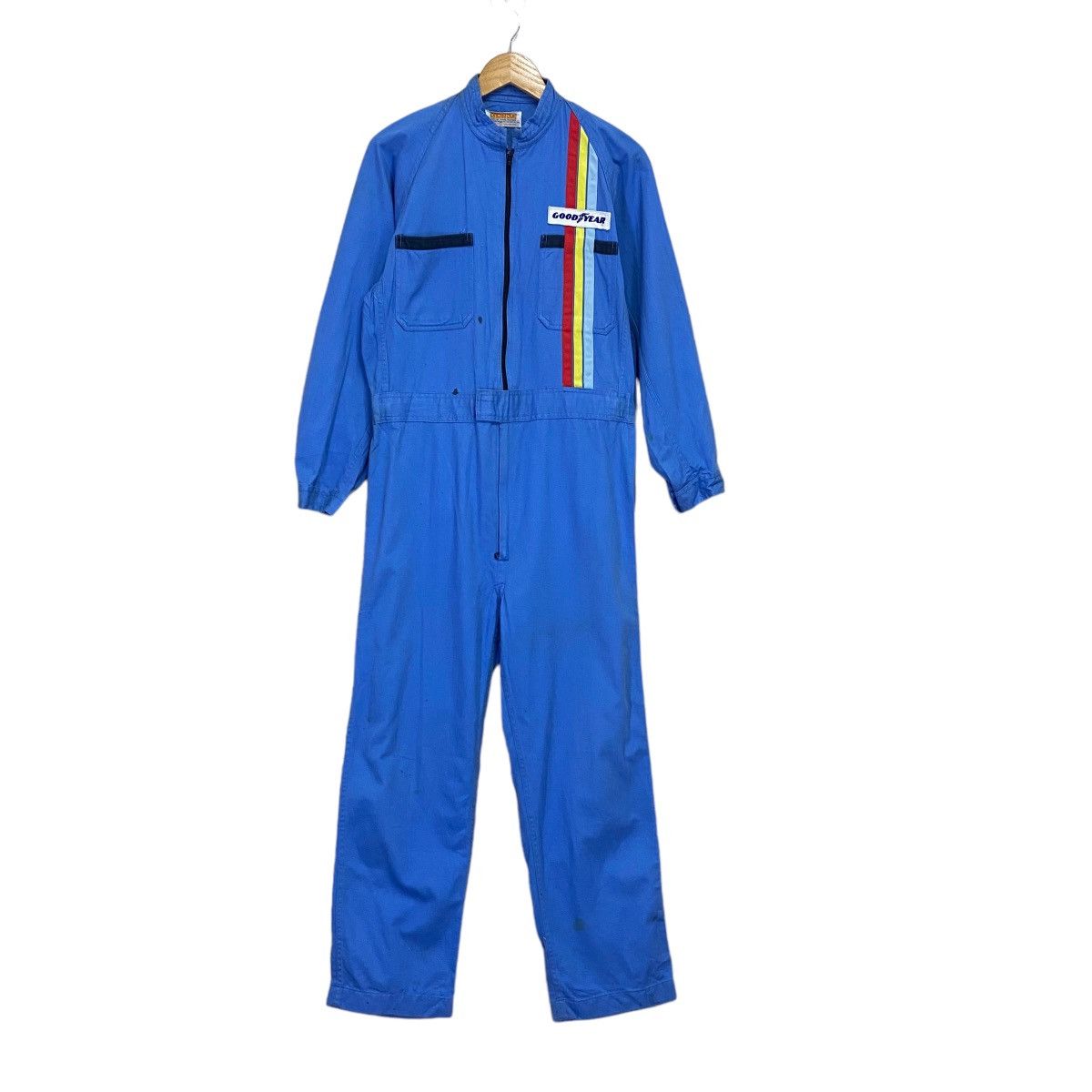 Japanese Brand Vintage Good Year Team Racing Overall Size US 35 - 1 Thumbnail