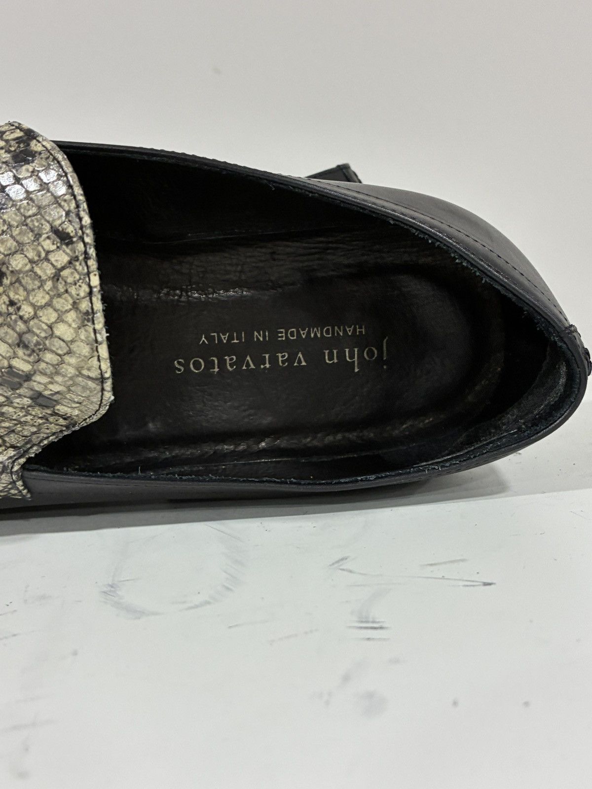 John Varvatos Leather Loafer with Python EU 43.5 USA 10.5 Size US 10.5 / EU 43-44 - 8 Thumbnail
