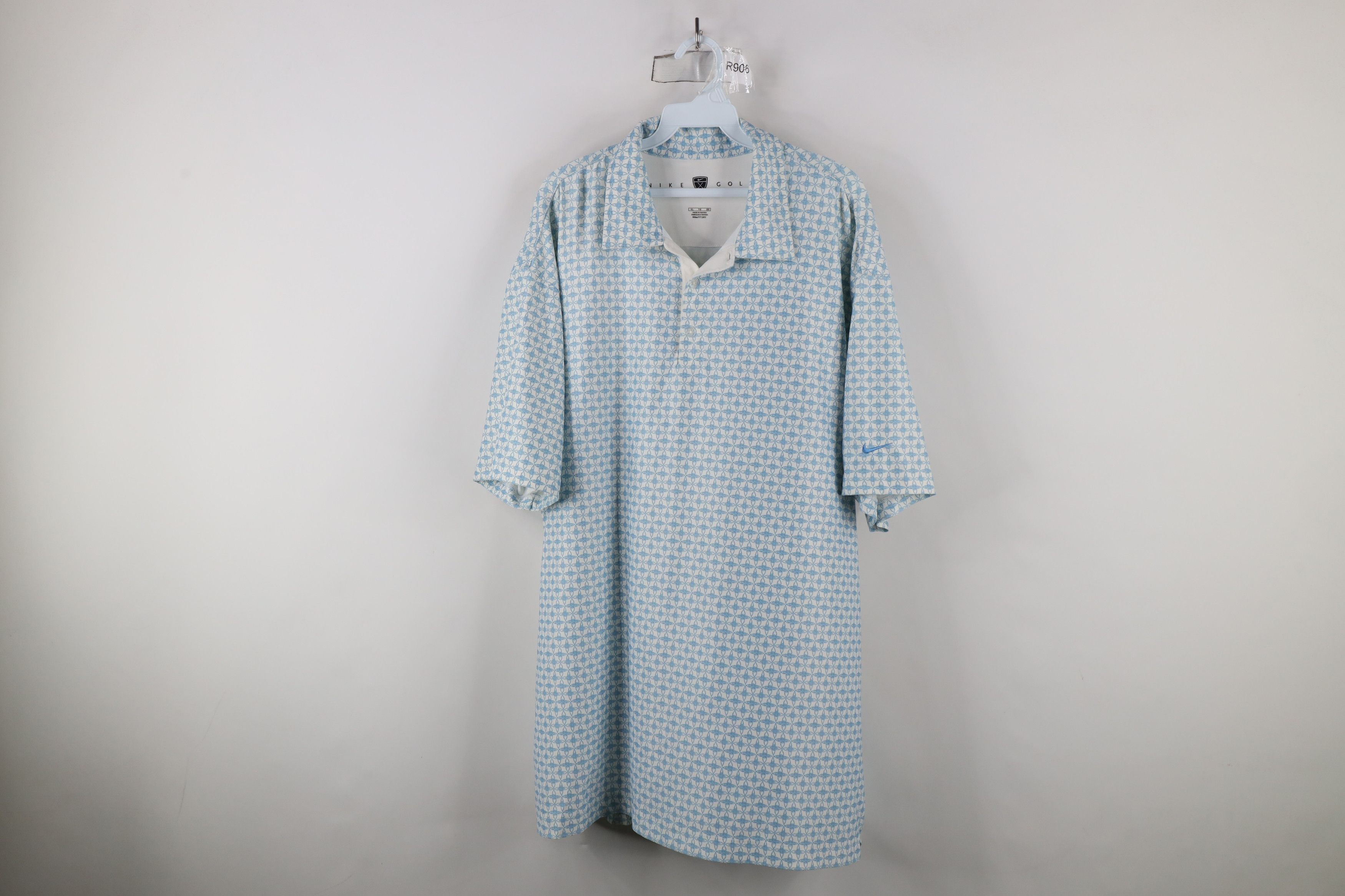 Vintage Nike Golf Mini Swoosh Geometric Flower Polo Shirt