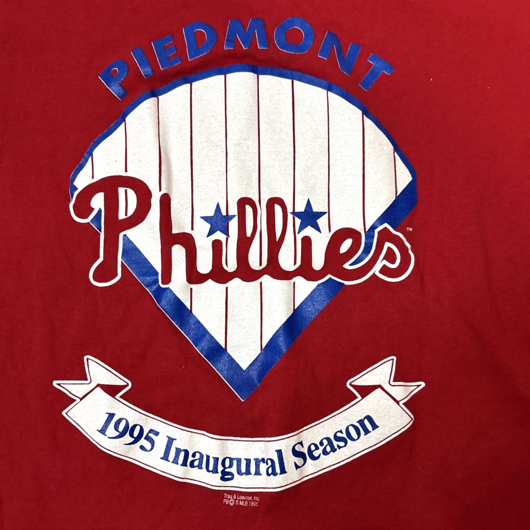 Vintage VINTAGE TNT T Shirt Men’s XL Red Piedmont Phillies Minor League 1995 Inaugural Season Mens Size US XL / EU 56 / 4 - 2 Thumbnail