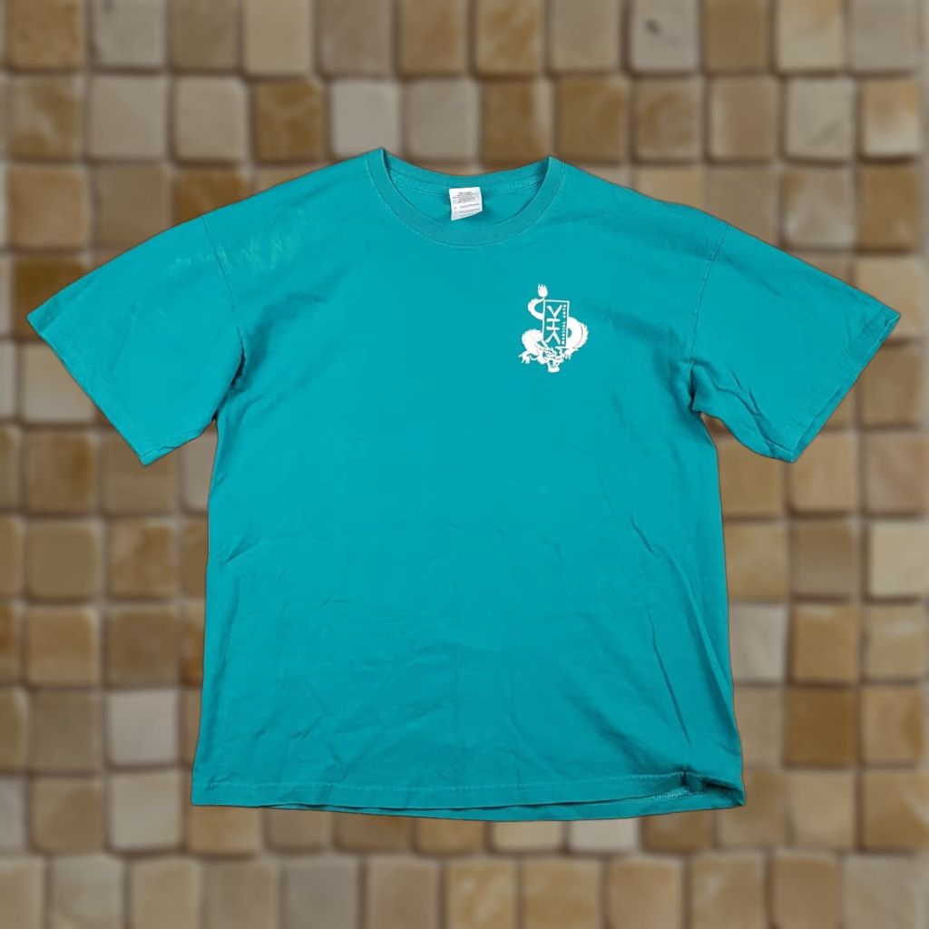Gildan Vintage Gildan Ultra Cotton T-Shirt Men Large Blue Retro Y2K Japanese Dragon Logo 90s 2000s Karate Size US L / EU 52-54 / 3 - 1 Thumbnail