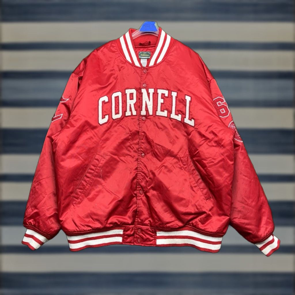 Vintage Stall And Dean Cornell Jacket Mens 4XL Red Embroidered Varsity Satin Snap Close Size US XXL / EU 58 / 5 - 1 Thumbnail