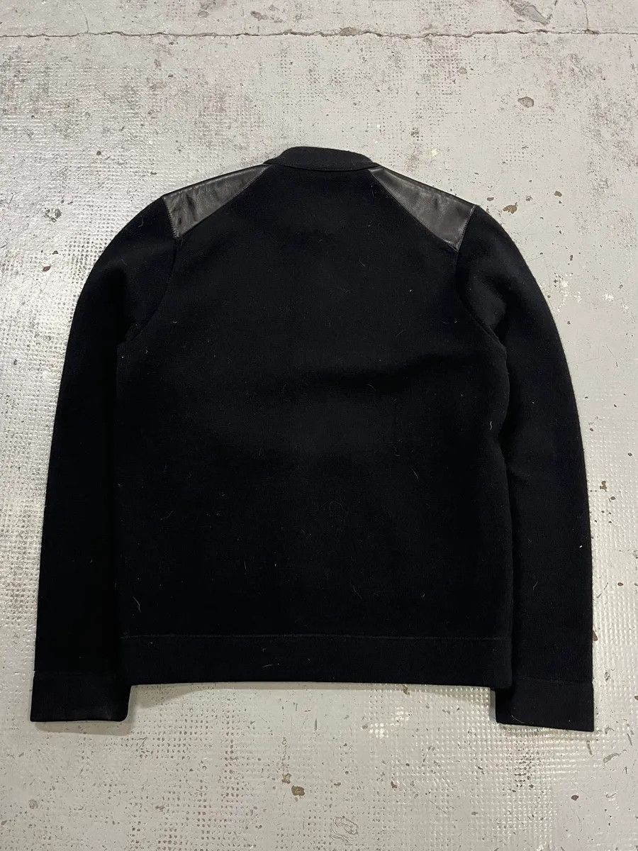 Prada 2000s Prada Wool & Leather Shoulder Black Zip-Up Sweater Size US M / EU 48-50 / 2 - 7 Thumbnail