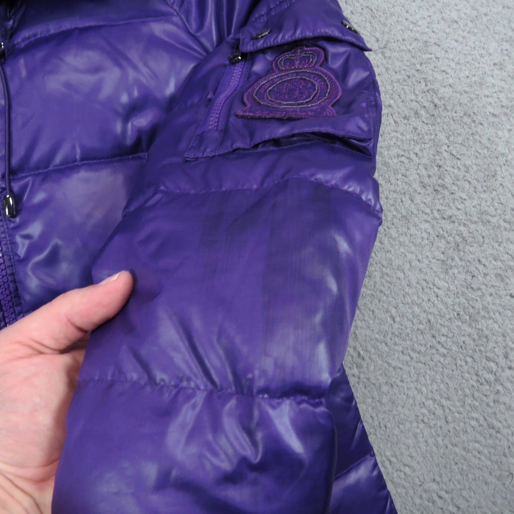 Ralph Lauren Ralph Lauren Jacket Womens Small Purple Puffer Down Fill Zip Polo Crest Patch Embroidered Zipper Pockets Size S / US 4 / IT 40 - 4 Thumbnail
