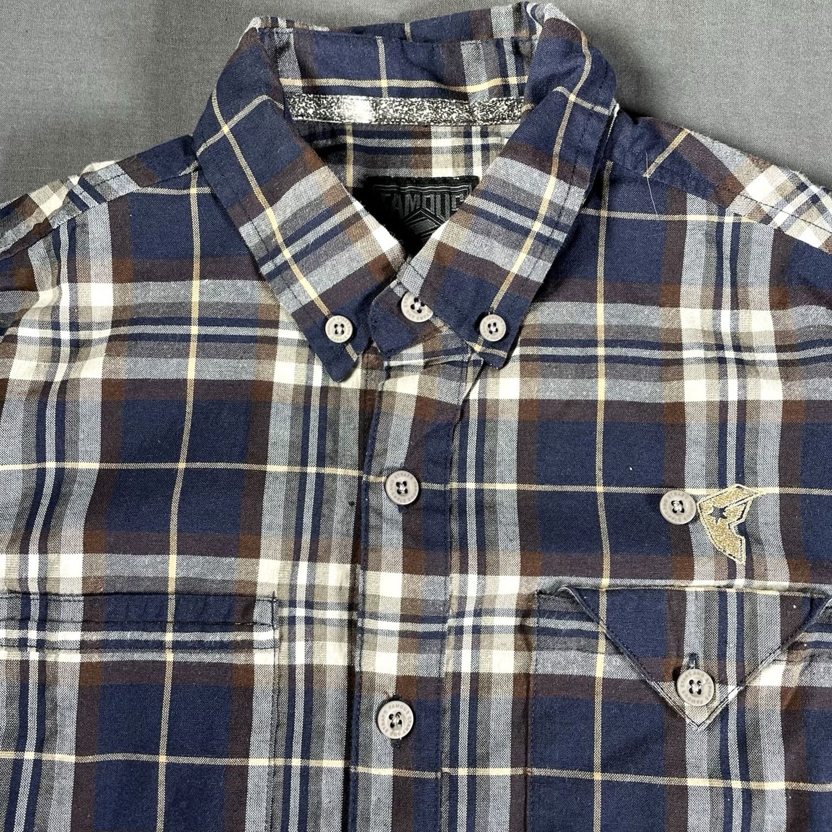 Barker Famous Stars & Straps Flannel Shirt Mens Small Plaid Travis Barker Long Sleeve Size US S / EU 44-46 / 1 - 2 Thumbnail