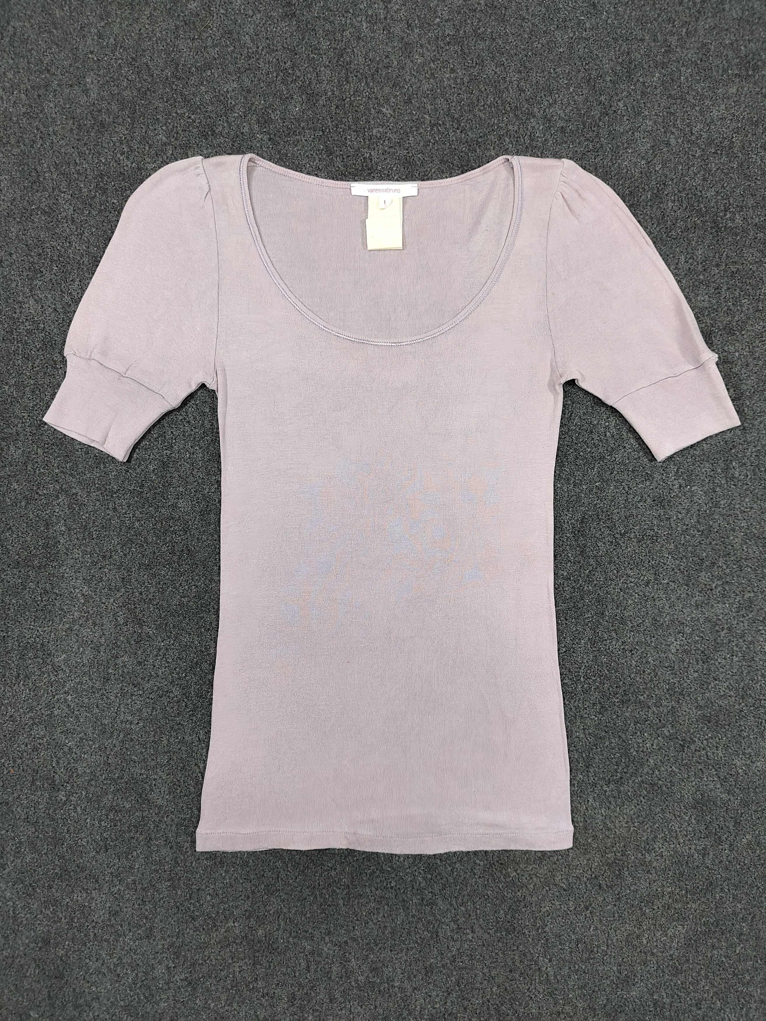 Vanessa Bruno 2000s Vanessa Bruno🇫🇷 Soft Lavender Puff Sleeve Knit Top Size S / US 4 / IT 40 - 5 Thumbnail