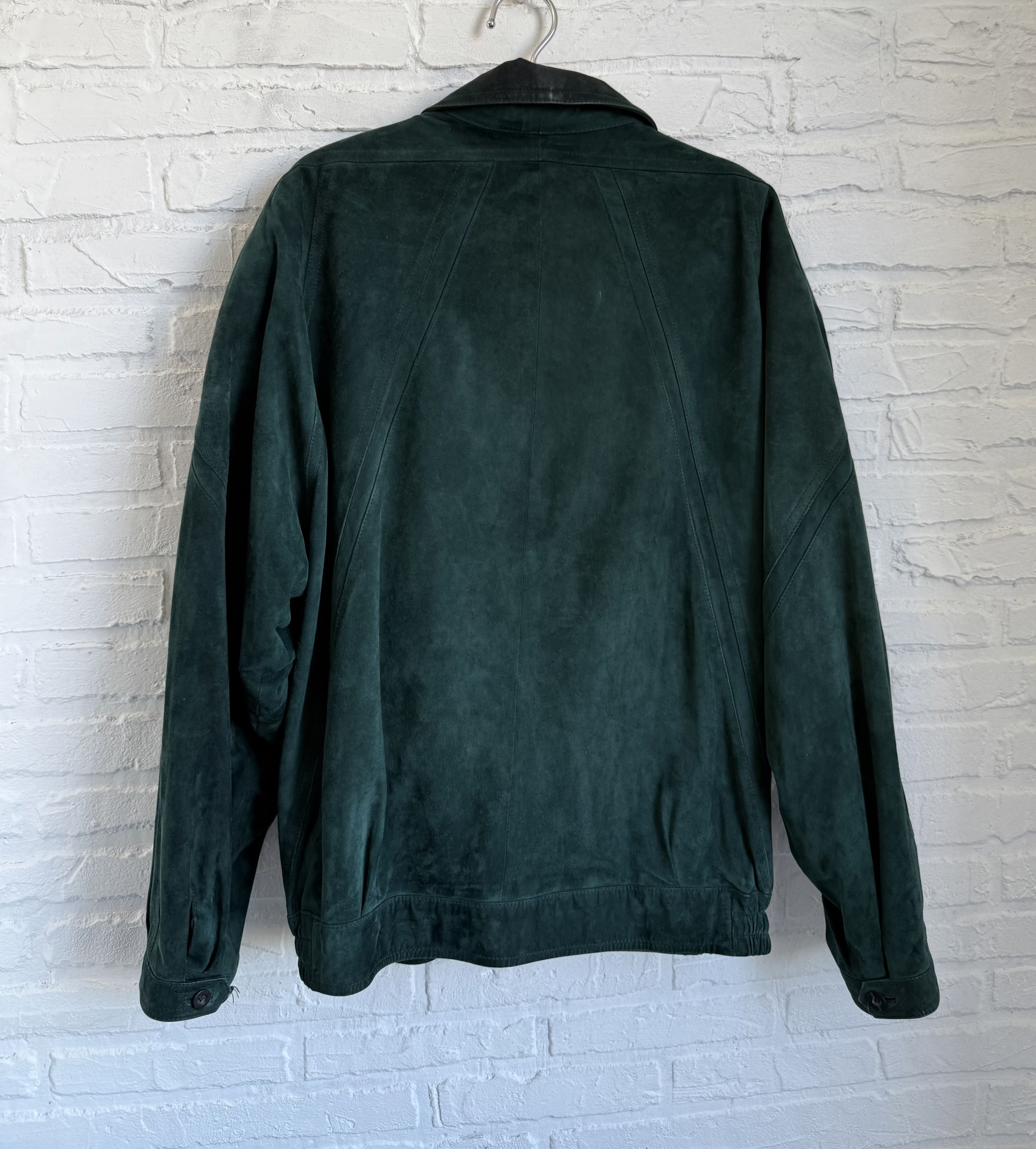 Burberry Vintage Burberrys Suede Leather bomber jacket Dark Green Size US L / EU 52-54 / 3 - 19 Thumbnail