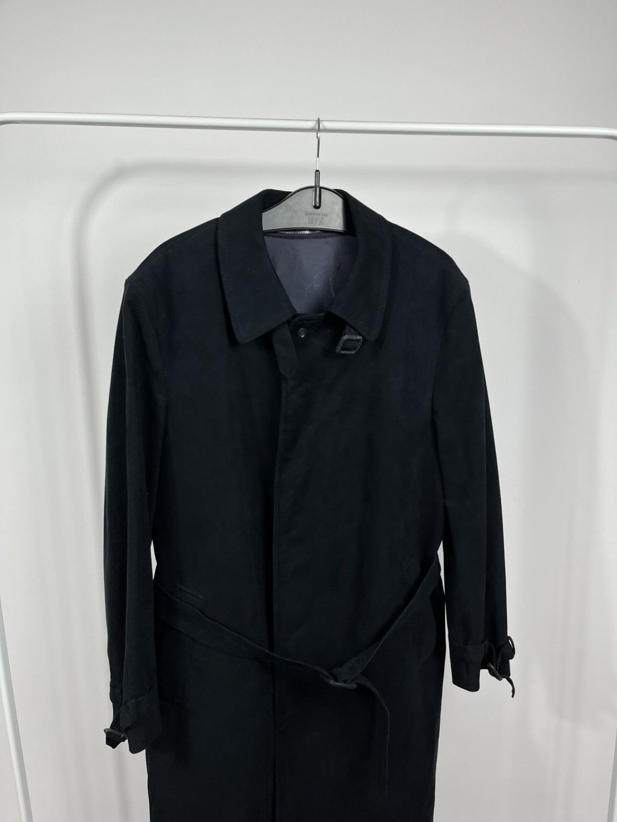 Other Lodenfrey Suede Trench Coat Long Belted Wool Lined Mens Size US XL / EU 56 / 4 - 2 Thumbnail