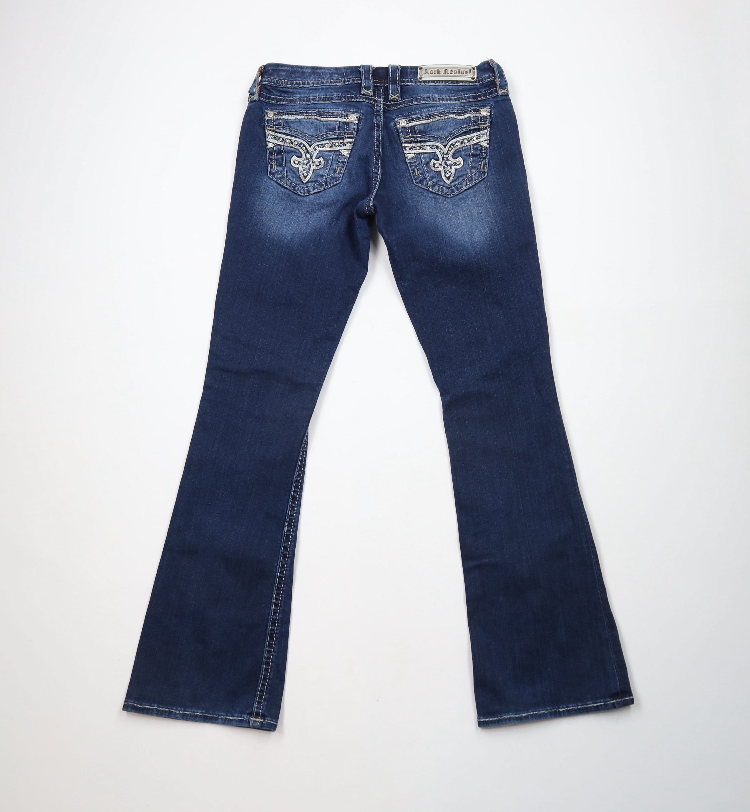 Vintage Rock Revival Stitch Jeweled Boris Easy Boot Denim Jeans Size 28" / US 6 / IT 42 - 7 Thumbnail