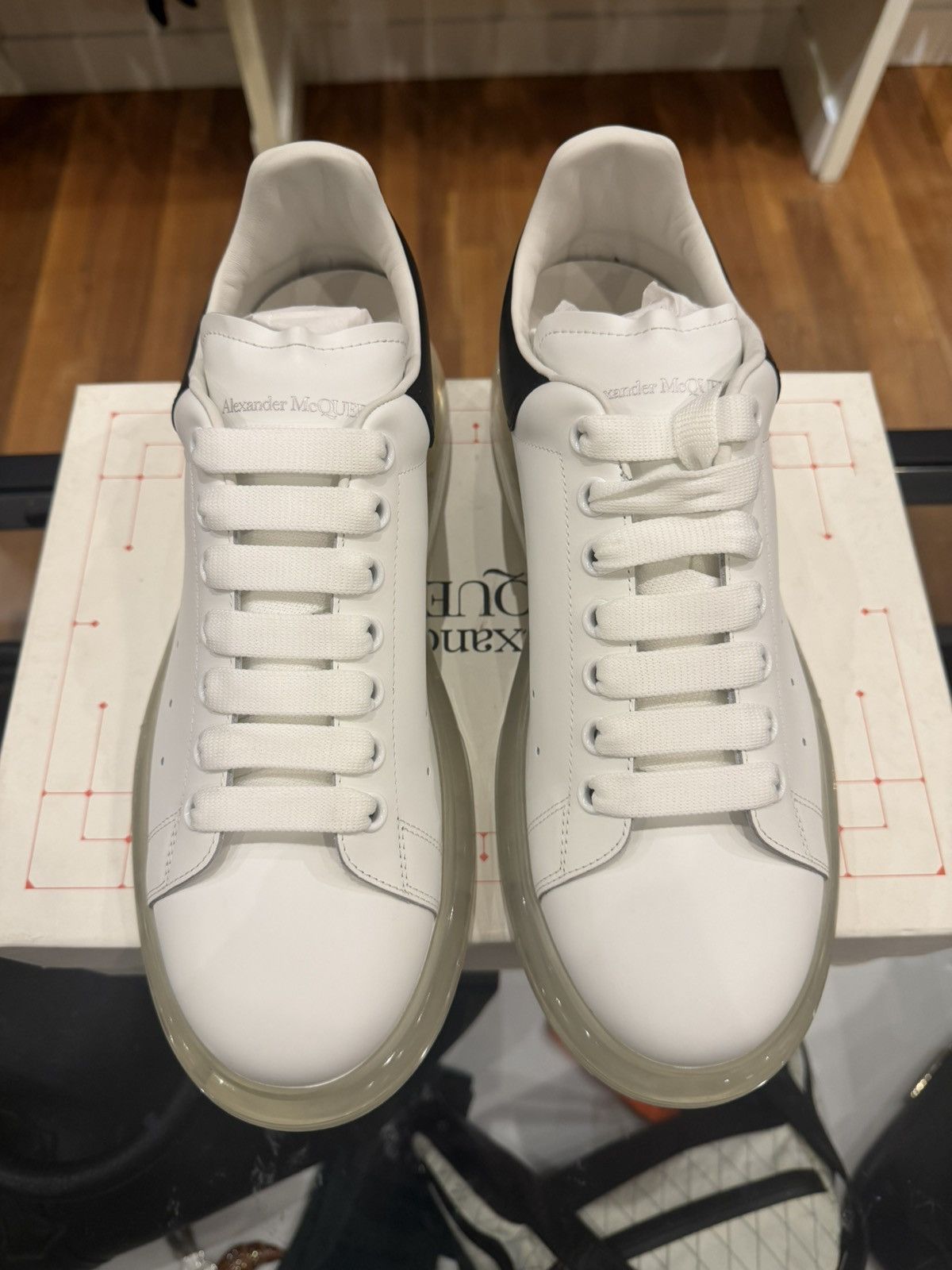 Alexander McQueen Alexander McQueen Bubble Sole Oversized Sneaker - White/Blk Size US 11 / EU 44 - 4 Thumbnail