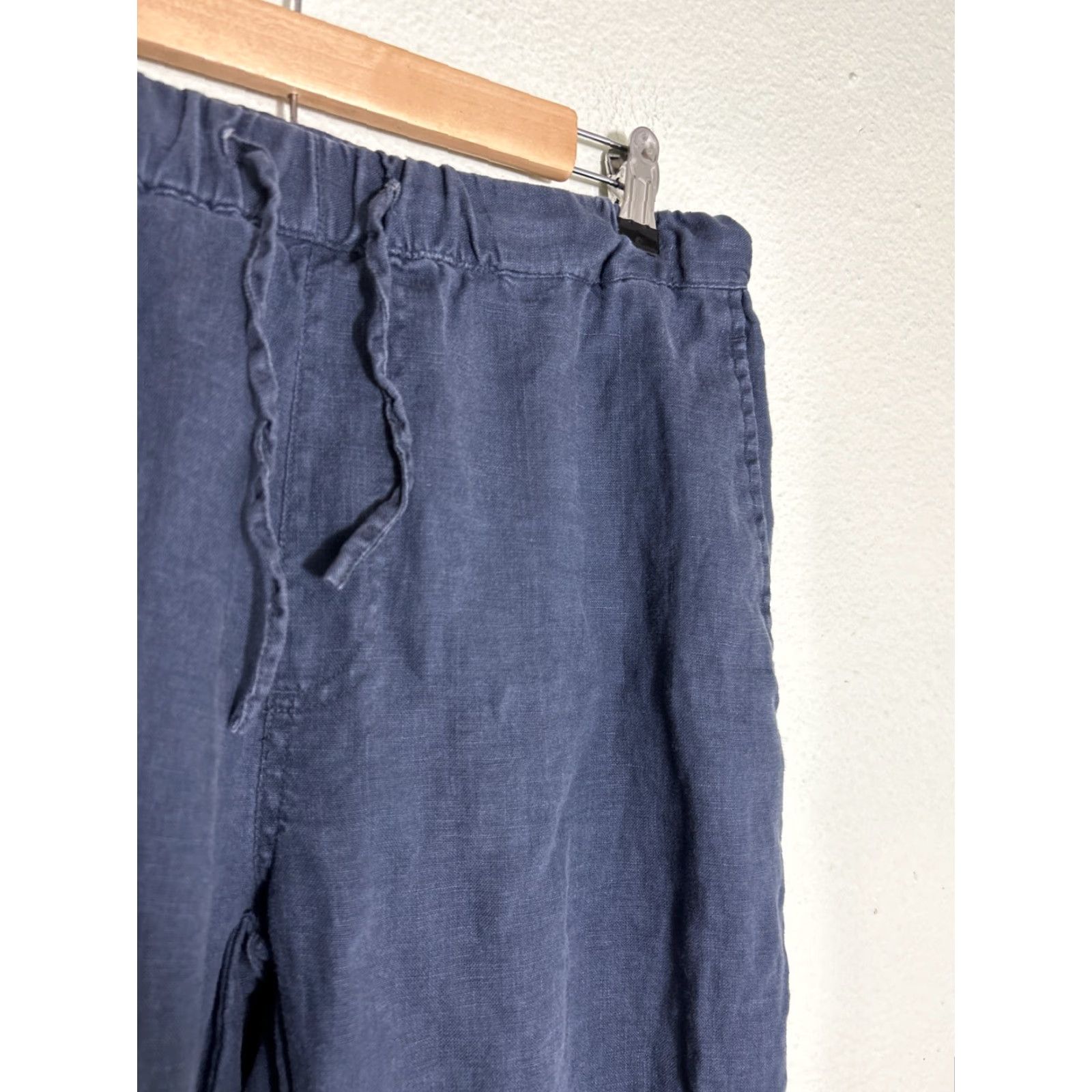 Saks Fifth Avenue VINTAGE Saks Fifth Avenue Womens Medium Blue Linen Joggers Drawstring 30x30 Size 32" / US 10 / IT 46 - 5 Thumbnail