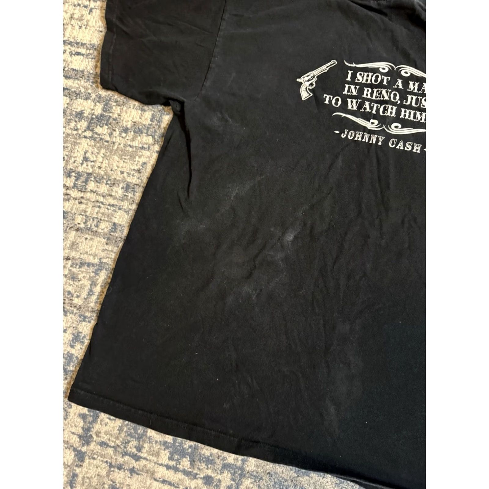 Anvil VINTAGE Johnny Cash T Shirt XL Black 90s Y2K Shot A Man In Reno Just To Watch Him Die Men Size US XL / EU 56 / 4 - 5 Thumbnail