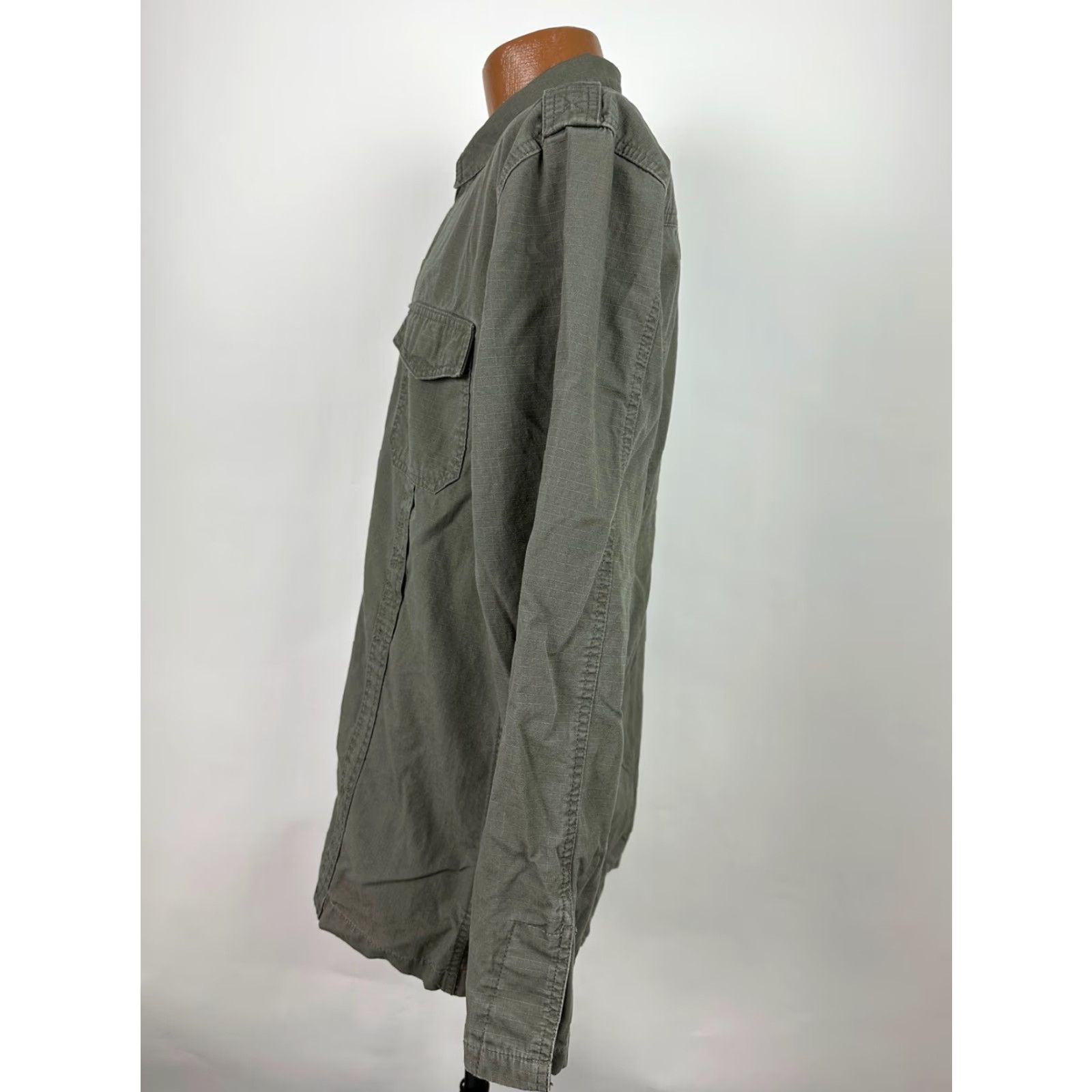 Point Zero VINTAGE Point Zero Field Shirt Men Large L Green Heavyweight Cotton Button-Up Outdoors Military Casual Shirt Mens Size US L / EU 52-54 / 3 - 6 Thumbnail