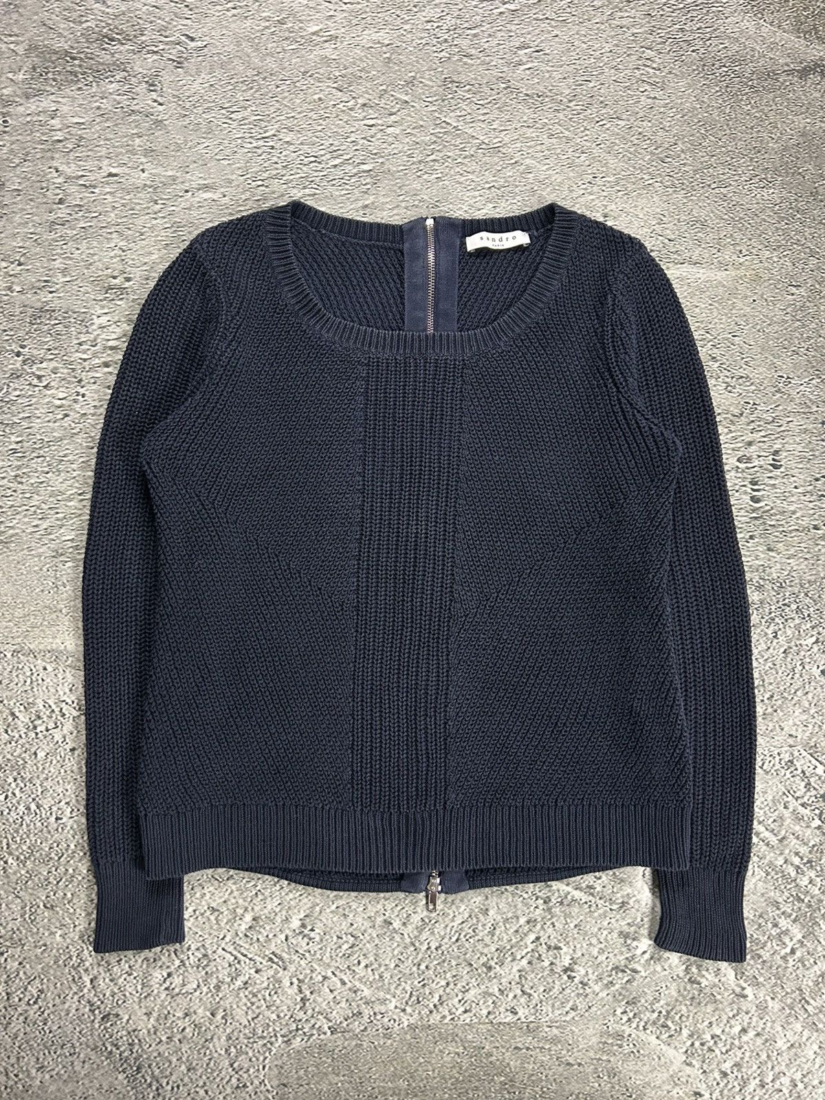 Sandro Sandro Paris zip sweater navy blue Size S / US 4 / IT 40 - 1 Thumbnail