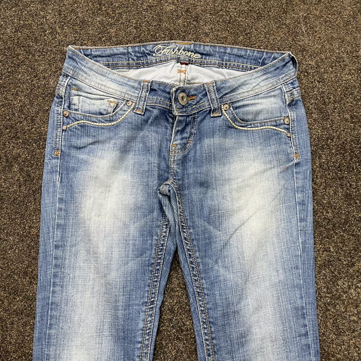 Vintage Y2K Vintage Flared Bootcut Jeans Sun Faded Skate Baggy Logo Size 32" / US 10 / IT 46 - 4 Thumbnail