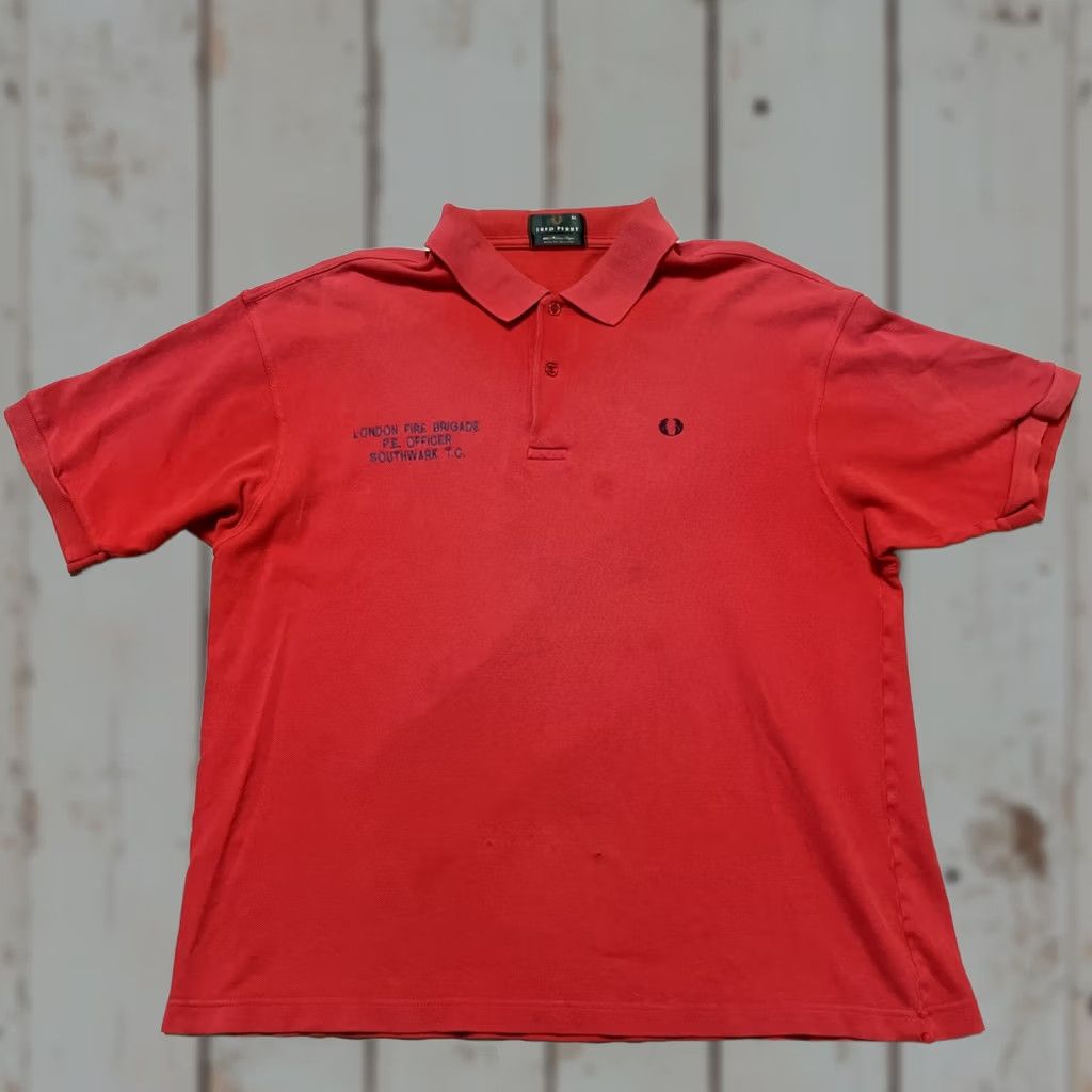 Fred Perry VINTAGE Fred Perry Shirt XL Red London Fire Brigade Officer Uniform Polo Made Size US XL / EU 56 / 4 - 1 Thumbnail