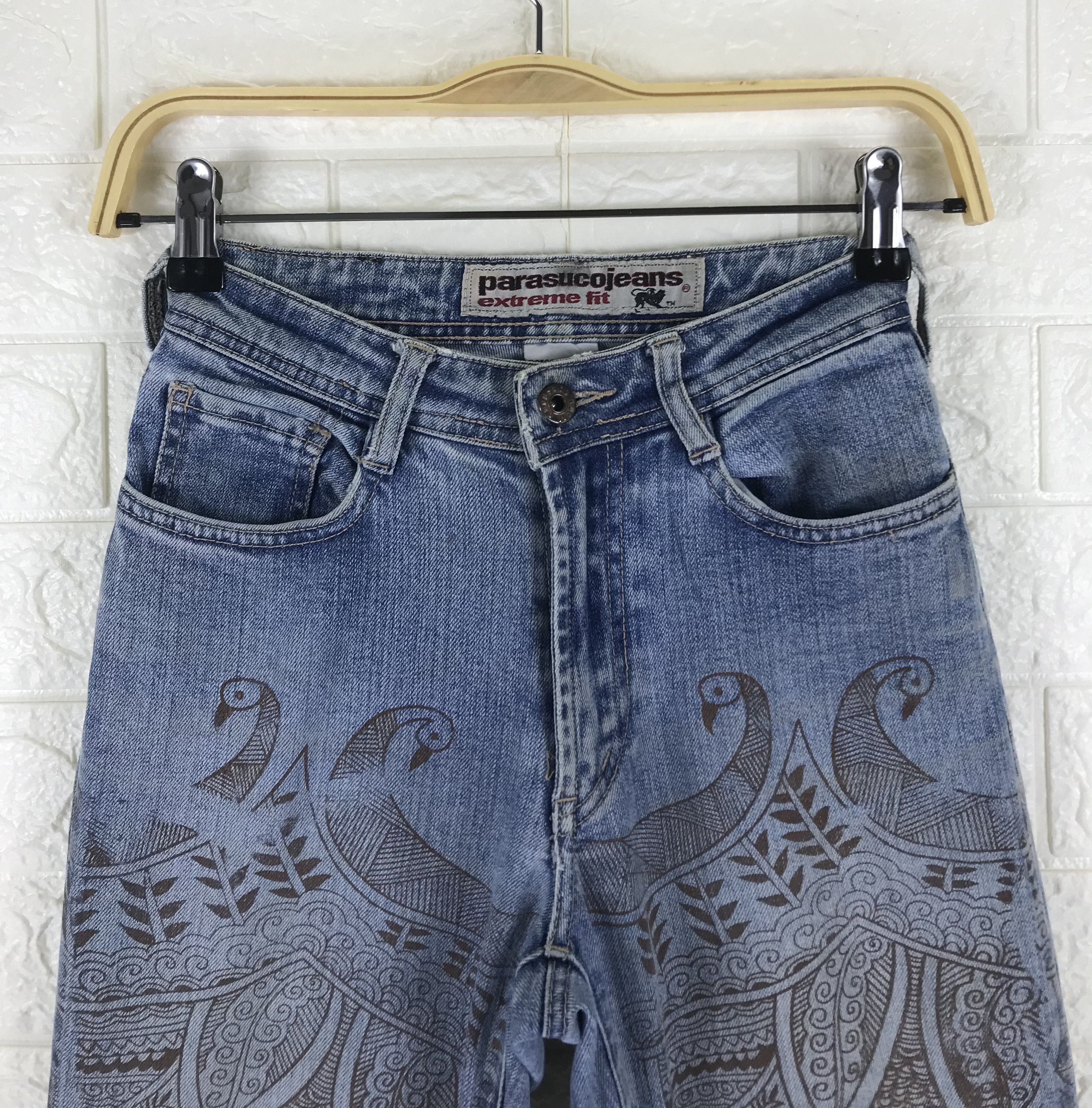 Parasuco Vintage Parasuco Art Pattern Flare Jeans Size 23" - 2 Thumbnail