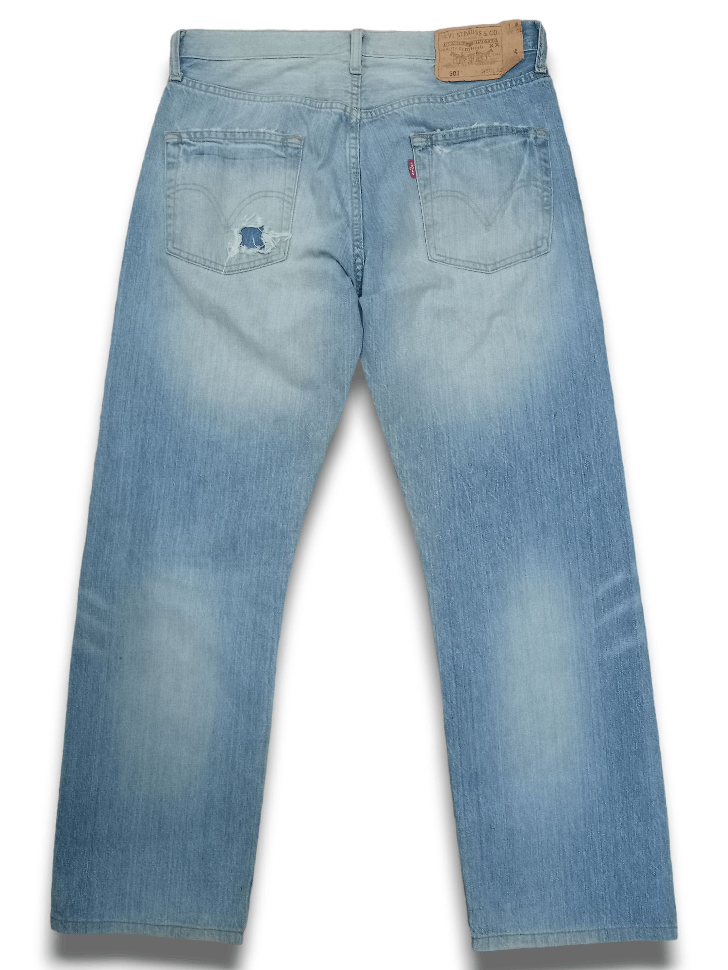 Levi's × Levi's Vintage Clothing Vintage 90s Levis 501 Blue Wash Baggy Style Distressed Jeans Size US 32 / EU 48 - 2 Thumbnail
