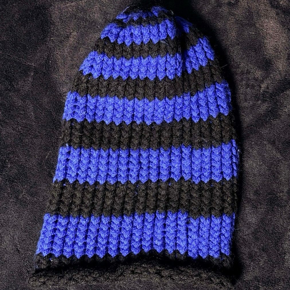 Other Black & Blue Striped Crochet Ski Mask Size ONE SIZE - 5 Thumbnail