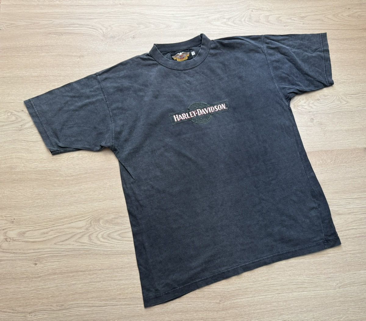 Fruit Of The Loom Vintage 90’s USA Harley Davidson Washed Rare T-Shirt Size US L / EU 52-54 / 3 - 1 Thumbnail