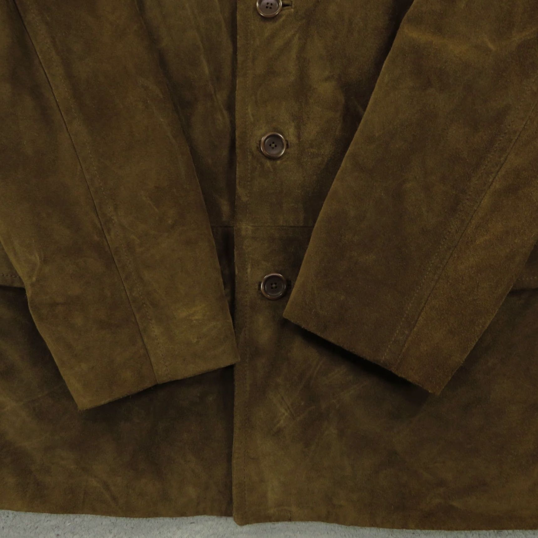 J.Crew VINTAGE J.CREW Leather Jacket XL Mens Chocolate Brown Suede Heavyweight Chore Coat Towne Jacket Size US XL / EU 56 / 4 - 3 Thumbnail