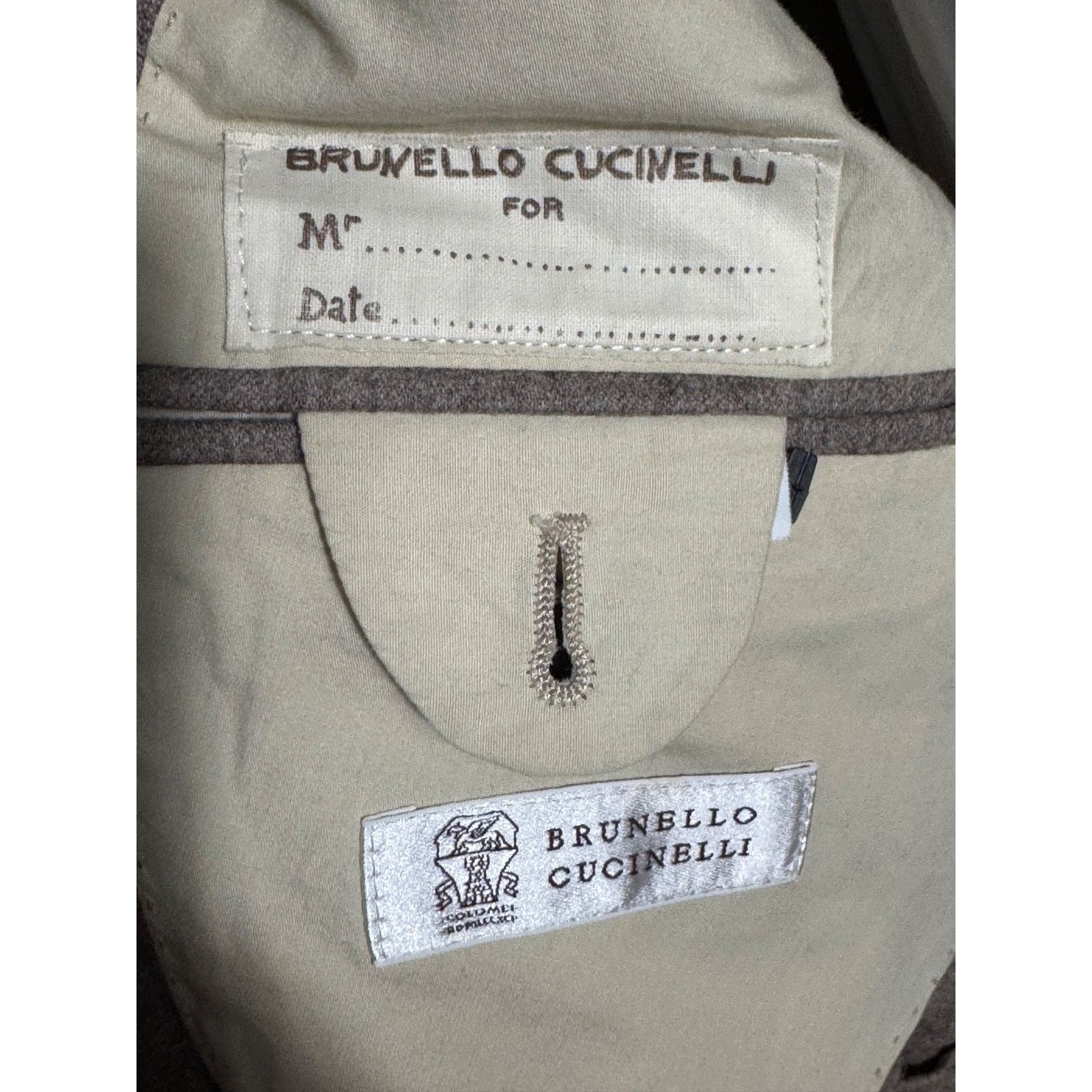 Brunello Cucinelli Brunello Cucinelli Taupe Flannel Sport Jacket Blazer Cash44R Size 44R - 5 Thumbnail